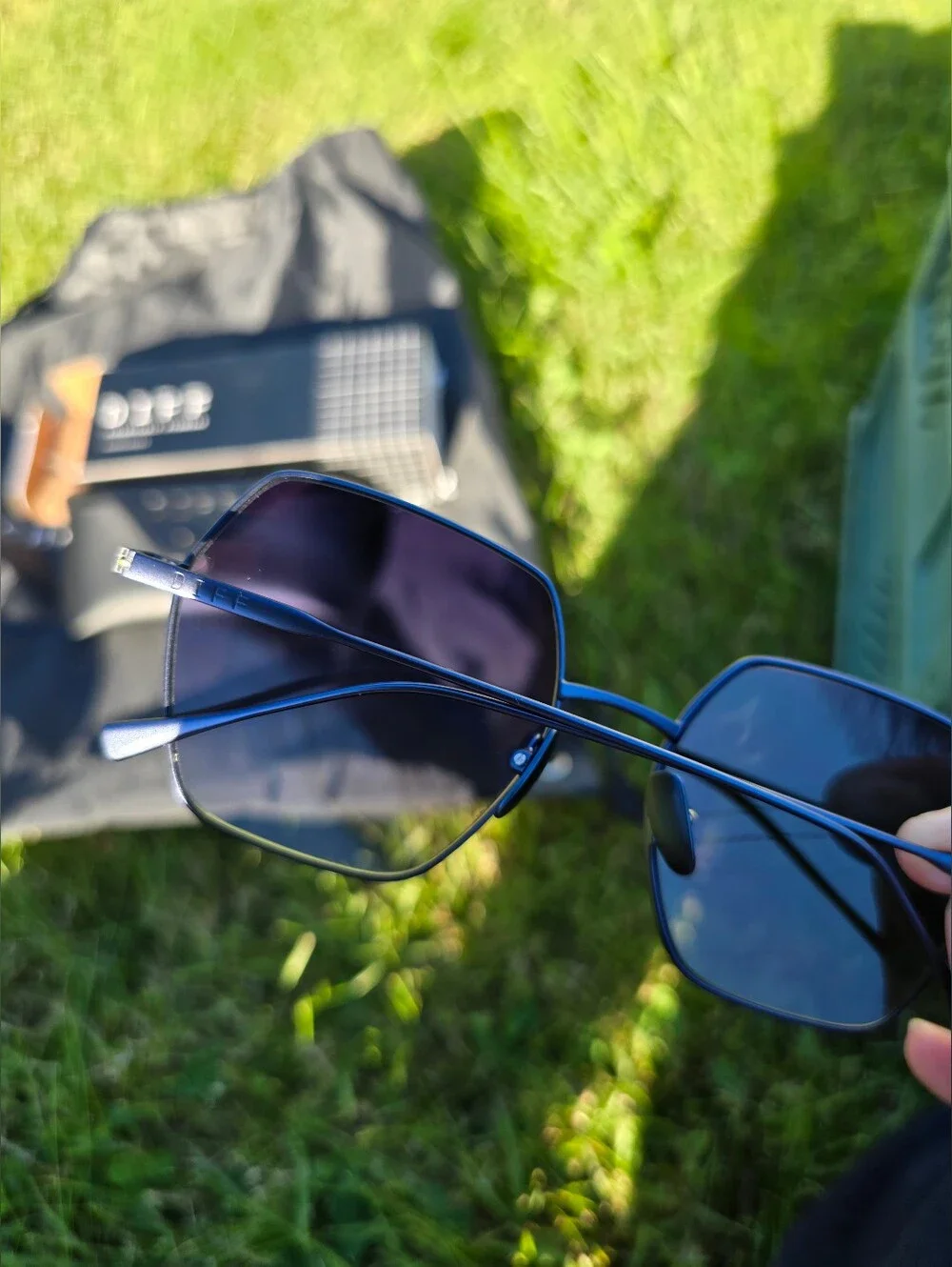 NIB! DIFF Eyewear, Harlowe 55mm Square Sunglasses,Aegean Blue Flash